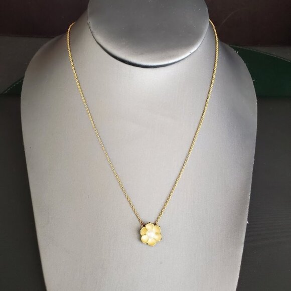 Spartina 449 Sea La Vie Bloom Magnolia Flower Necklace Gold Plated Mermaid Signe - Picture 9 of 9